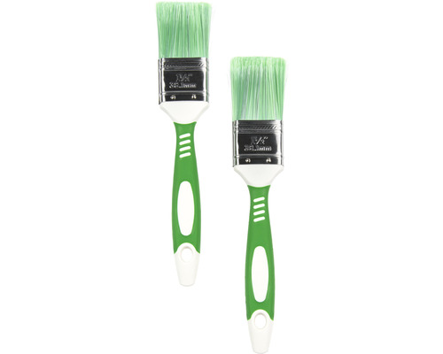 Două pensule de vopsit cu peri din plastic și mâner din plastic