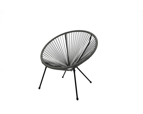 Scaun tip ou cu cadru din oțel și frânghii din plastic