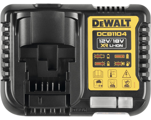 Încărcător de baterii DeWalt DCB1104, 12 volți sau 18 volți