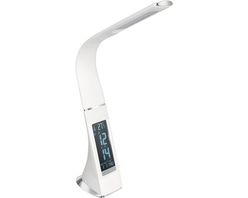 Lampă de birou cu LED integrat Cognoli 3,2W 300 lumeni, albă, incl. display cu ceas/calendar/temperatură interioară Lampă de birou cu LED integrat Cognoli 3,2W 300 lumeni, albă, incl. display cu ceas/calendar/temperatură interioară