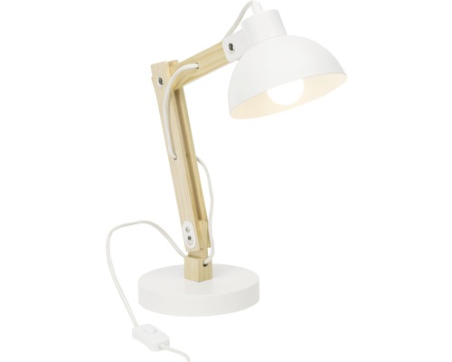 Lampă de birou Moda E27 max. 1x25W, lemn/alb