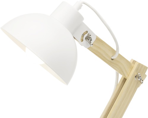 Lampă de birou din lemn cu abajur