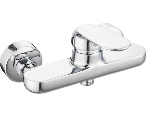 Baterie de baie de perete din metal cromat