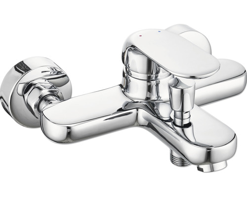 Baterie de baie cromată cu mixer monocomandă și deviator