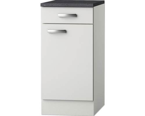 Corp inferior bucătărie Optifit Lagos286, 40 cm, 1 ușă 1 sertar, alb Corp inferior de bucătărie cu sertar și ușă