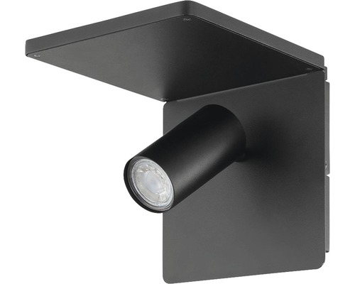 Lumină de perete neagră cu bec LED