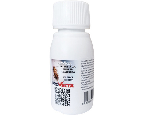 Insecticid Provecta împotriva dăunătorilor din locuri greu accesibile 50 ml Insecticid Provecta într-o sticlă albă