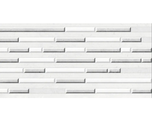 Faianță baie / bucătărie Sunny Light Grey Geometric 30x60 cm Faianță albă cu model rectangular