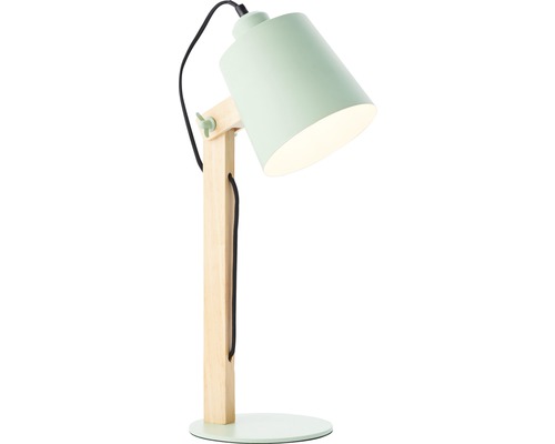 Lampă de masă cu bază din lemn și abajur reglabil
