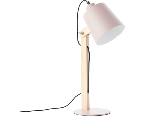 Lampă de masă din lemn cu abajur