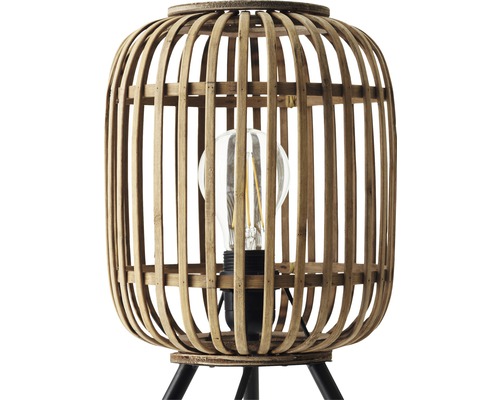 Lampă de masă cu coș de bambus și dulie