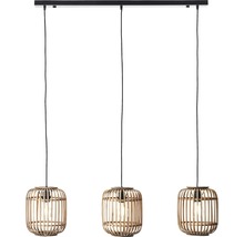 Lustră vintage Woodrow E27 max. 3x60W, maro/natur