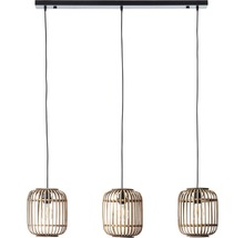 Lustră vintage Woodrow E27 max. 3x60W, maro/natur
