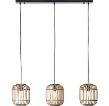 Lustră vintage Woodrow E27 max. 3x60W, maro/natur