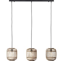 Lustră vintage Woodrow E27 max. 3x60W, maro/natur
