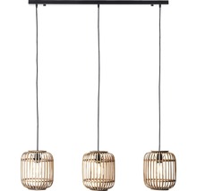 Lustră vintage Woodrow E27 max. 3x60W, maro/natur