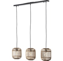 Lustră vintage Woodrow E27 max. 3x60W, maro/natur