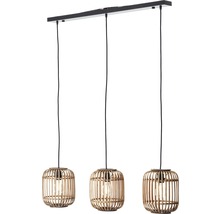 Lustră vintage Woodrow E27 max. 3x60W, maro/natur