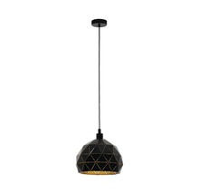 Pendul Roccaforte E27 max. 1x60W Ø400 mm, negru/auriu-thumb-0 Pendul Roccaforte E27 max. 1x60W Ø400 mm, negru/auriu-thumb-0