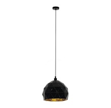 Pendul Roccaforte E27 max. 1x60W Ø300 mm, negru/auriu-thumb-0 Pendul Roccaforte E27 max. 1x60W Ø300 mm, negru/auriu-thumb-0