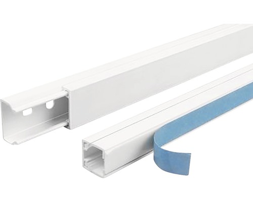 Canal cablu Dietzel 40x16 mm 2m alb, cu bandă autoadezivă Canal de protecție cabluri din plastic cu bandă adezivă