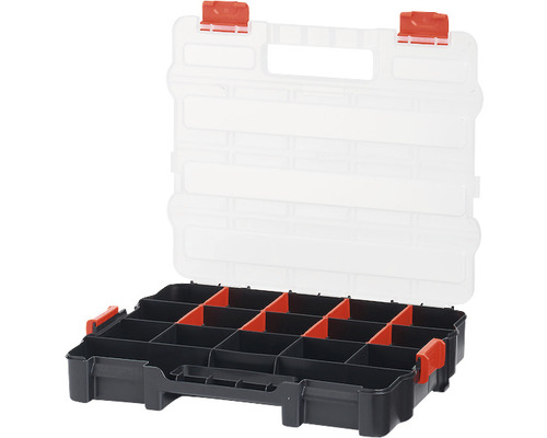 Cutie de sortiment deschisă, goală, cu compartimente