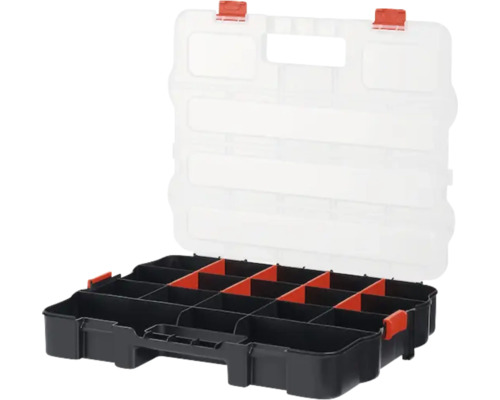 Cutie de sortimente cu capac transparent și compartimente