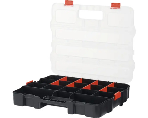 Cutie de sortiment cu capac transparent și compartimente