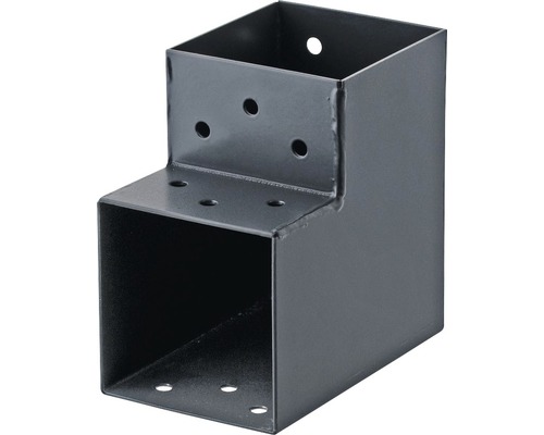 Conector grinzi lemn tip „L” Suki 90x90 mm, unghi 90°, oțel zincat negru