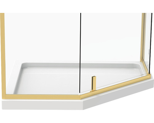 Duș cu perete de sticlă și cadă de duș