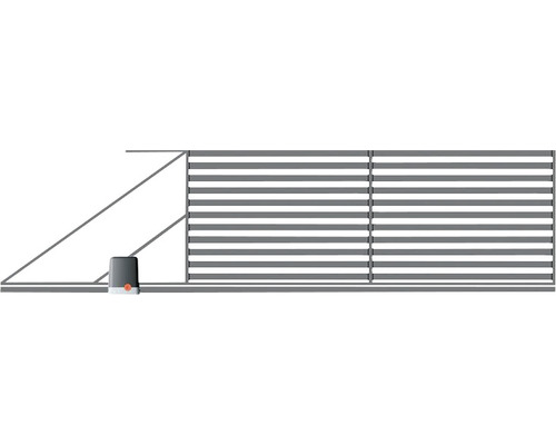 Poartă culisantă automată Polbram Florin 150x400 cm deschidere stânga antracit