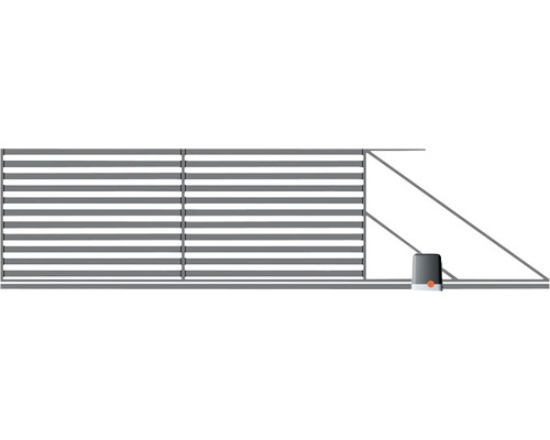 Poartă culisantă automată Polbram Florin 150x400 cm deschidere dreapta antracit