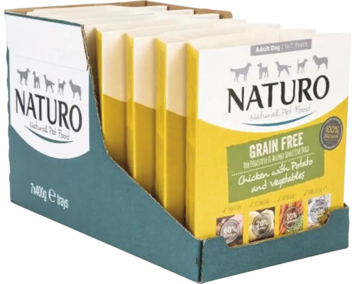 Hrană uscată naturală pentru câini, fără cereale, pachet de 7