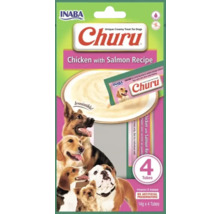 Recompensă pentru câini cremoasă INABA Churu cu pui și somon fără cereale, gluten, lactoză și zahăr 4x14 g-thumb-0