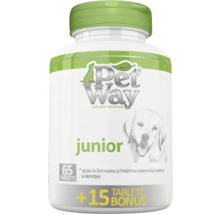 Supliment nutritiv Pet Way Junior pentru câini cu 65 de tablete plus 15 tablete bonus