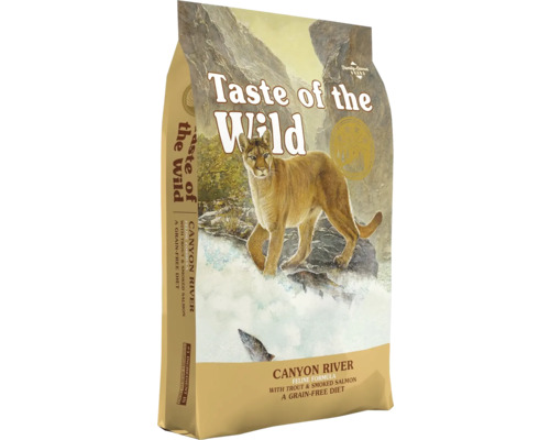 Hrană uscată pentru pisici Taste of the Wild Canyon River cu păstrăv și somon afumat fără cereale, gluten și lactoză 2 kg