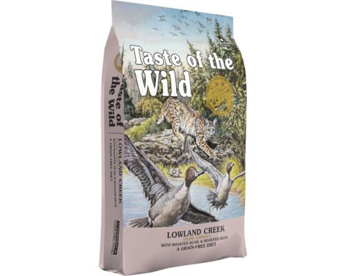 Hrană uscată pentru pisici Taste of the Wild Lowland Creek cu prepeliță și rață fără cereale, gluten și lactoză 6,6 kg