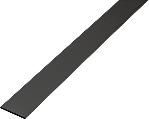 Platbandă aluminiu Alberts 20x2 mm, lungime 2m, pentru decorațiuni, negru-0