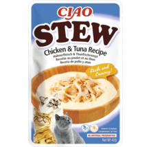 Hrană umedă pentru pisici CIAO Stew cu pui și ton fără cereale, gluten, lactoză și zahăr 40 g-thumb-0