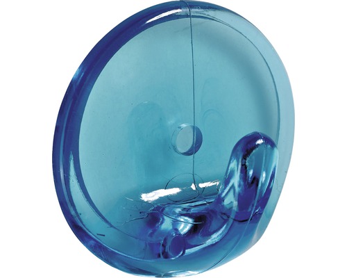 Cuiere autoadezive cu 1 cârlig Hettich Budget Ø36x20 mm, plastic albastru, 2 bucăți