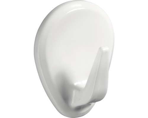 Cuiere autoadezive cu 1 cârlig Hettich Budget 29x38 mm, plastic alb, 2 bucăți Cârlig autoadeziv din plastic pentru montare pe perete