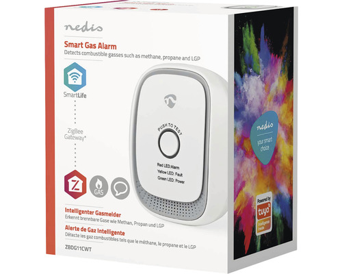 Ambalaj detector inteligent de gaz Nedis pentru detectarea gazelor combustibile precum metanul, propanul și GPL
