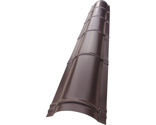 Coamă nervurată Bravo pentru țiglă metalică 0,45x245x2000 mm maro RAL 8017