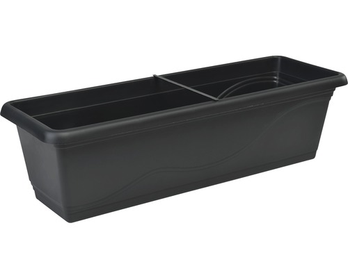 Jardinieră neagră din plastic cu suport