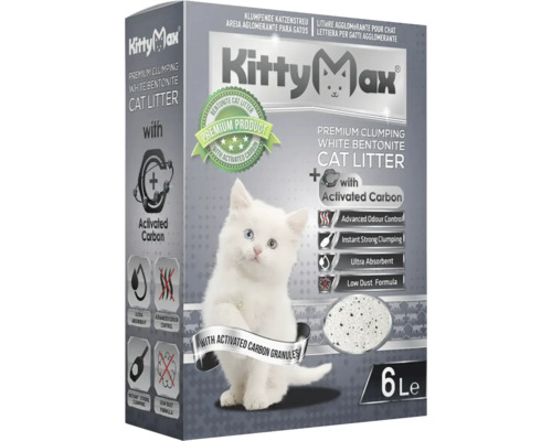 Așternut igienic pentru litieră pisici Premium KittyMax Active Carbon 6 l