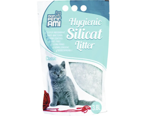Nisip pentru litieră pisici Mon Petit Ami Silicat antibacterial 3,8 l