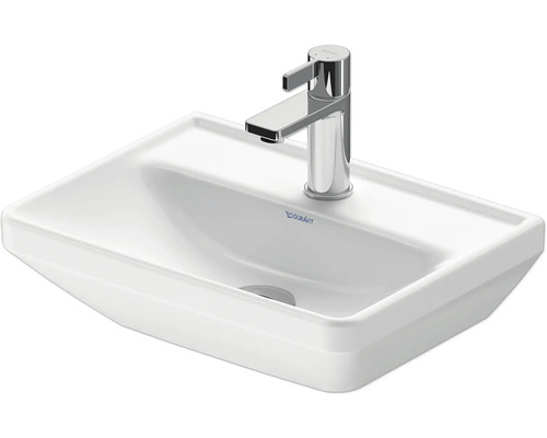 Lavoar alb pe blat cu robinet cromat