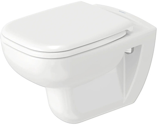 Vas WC suspendat DURAVIT DuraHome, incl. capac WC, margine de clătire deschisă, alb