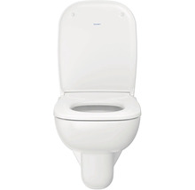 WC suspendat cu spălare profundă, cu margine deschisă de spălare și capac de WC