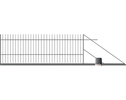 Poartă culisantă automatizată Polbram Moreni 150x400 cm deschidere dreapta antracit